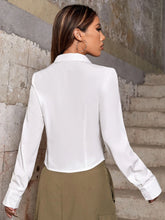 Ruched Front Button Up Shirt